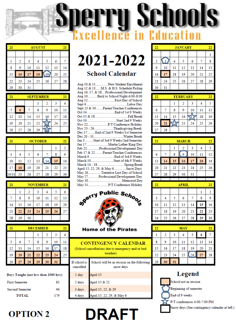 Sperry Public Schools 20212022 Sperry School Calendar Survey